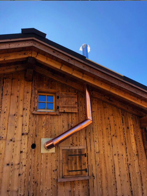 Abgasanlage zu Durchlauferhitzer auf Maiensäss